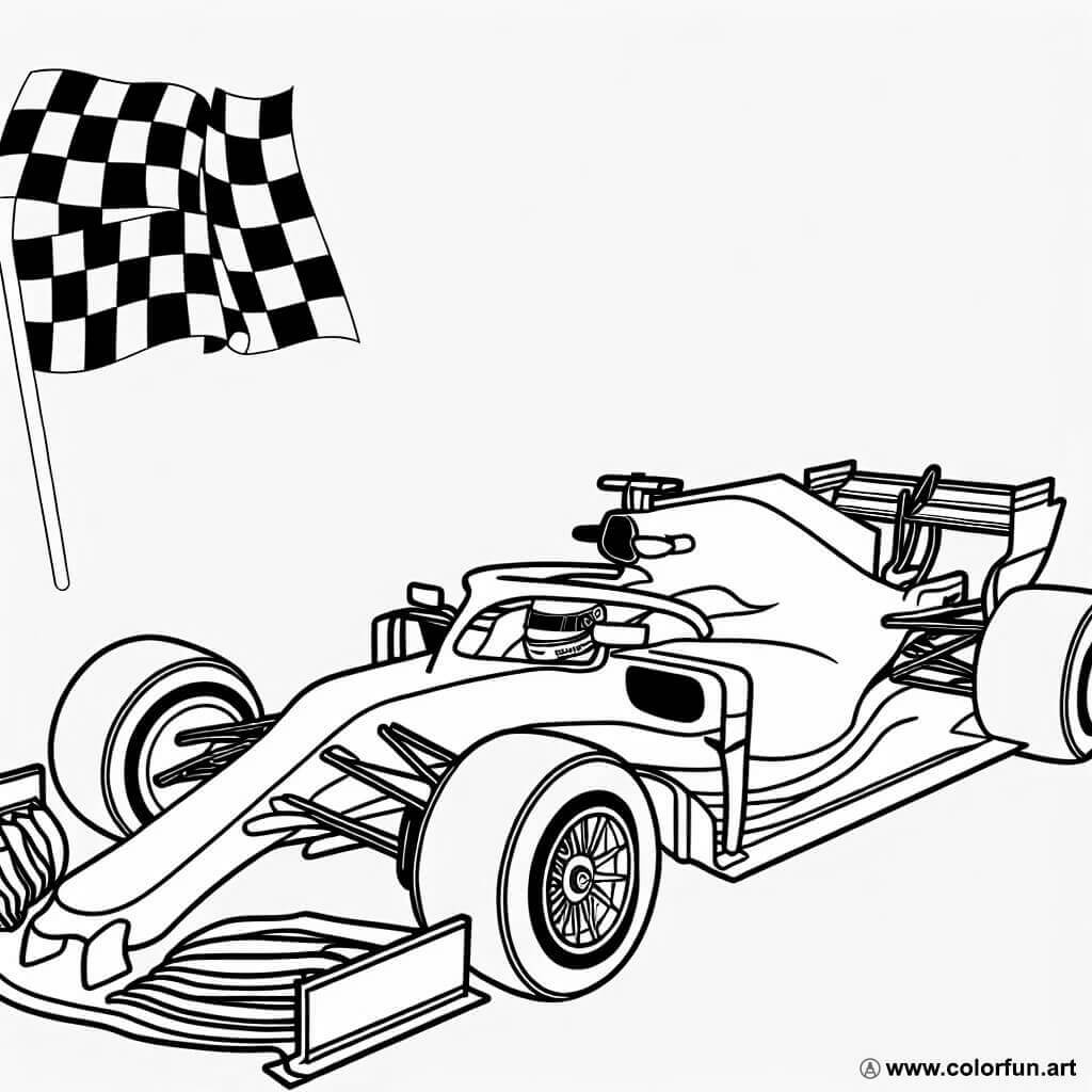 coloring page Formula 1 race car