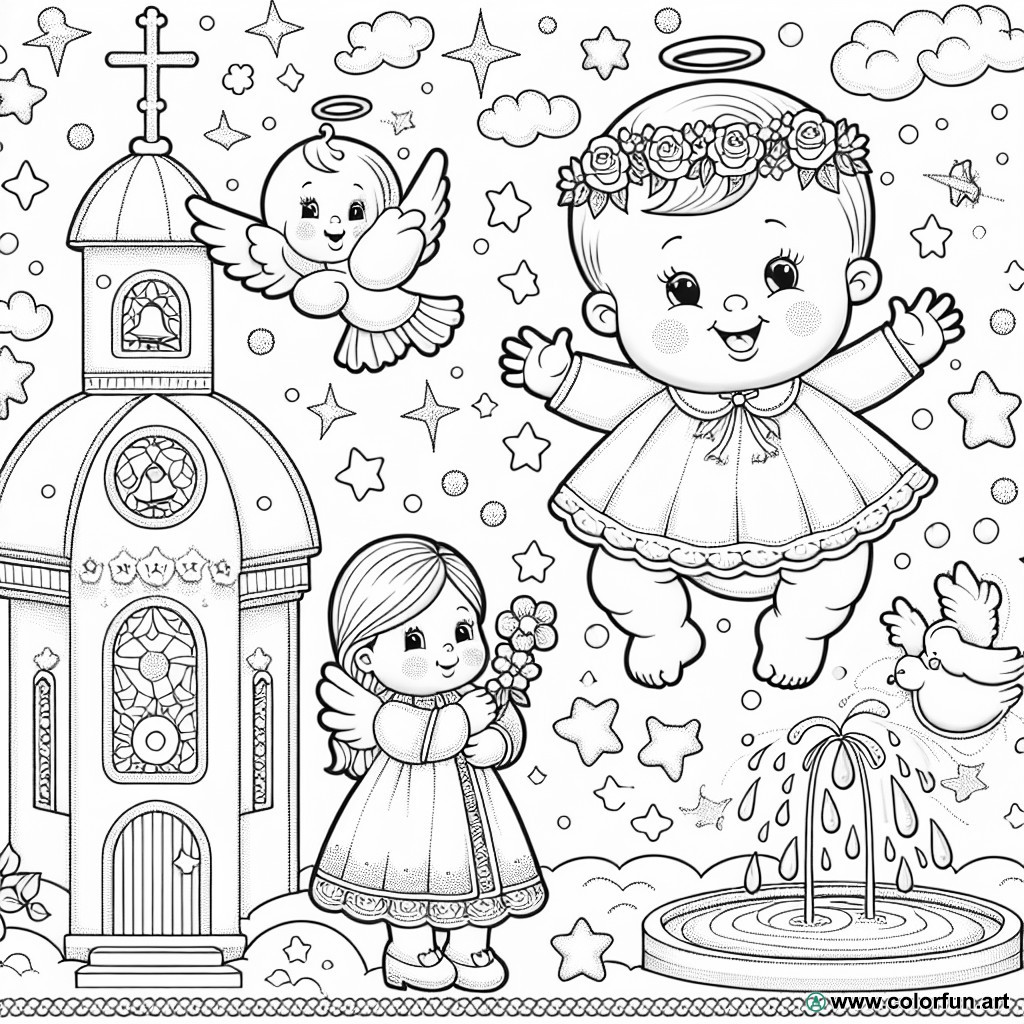 baptism child coloring page