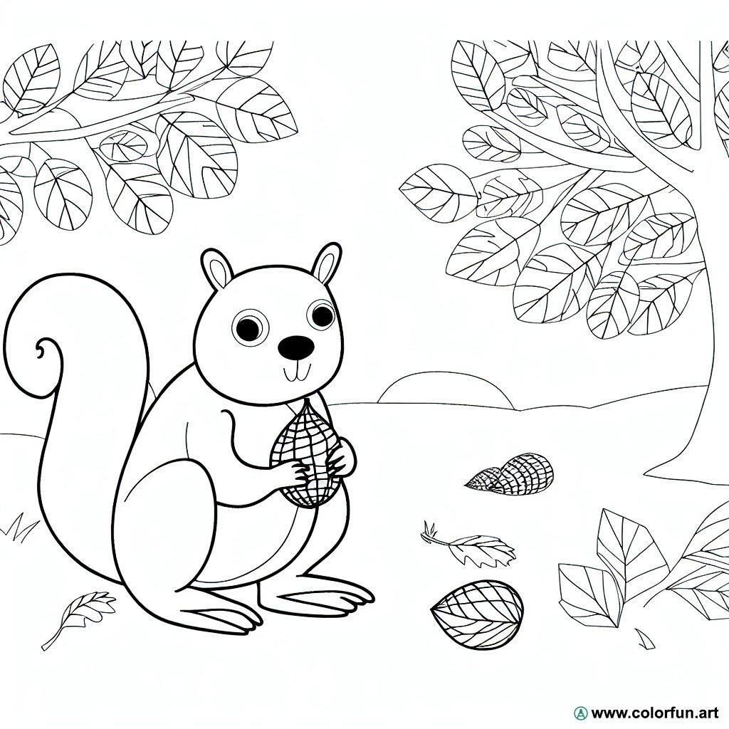 squirrel nut coloring page