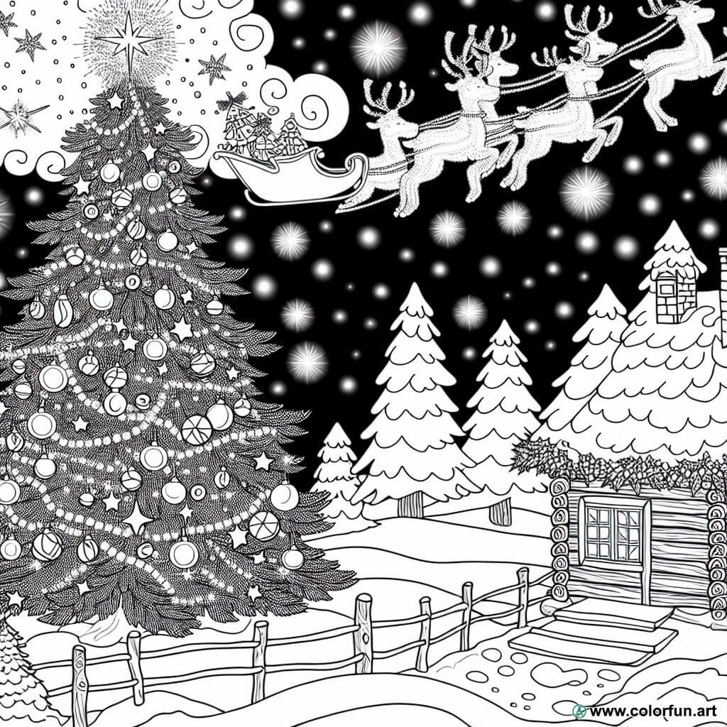 coloring page winter christmas
