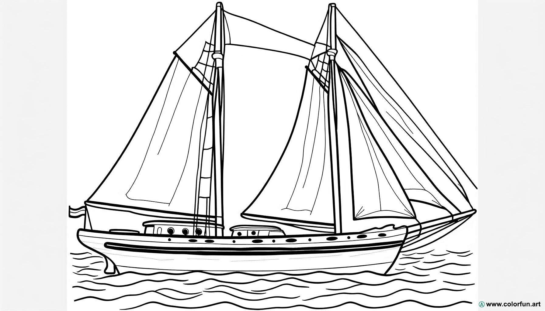coloring page sailboat