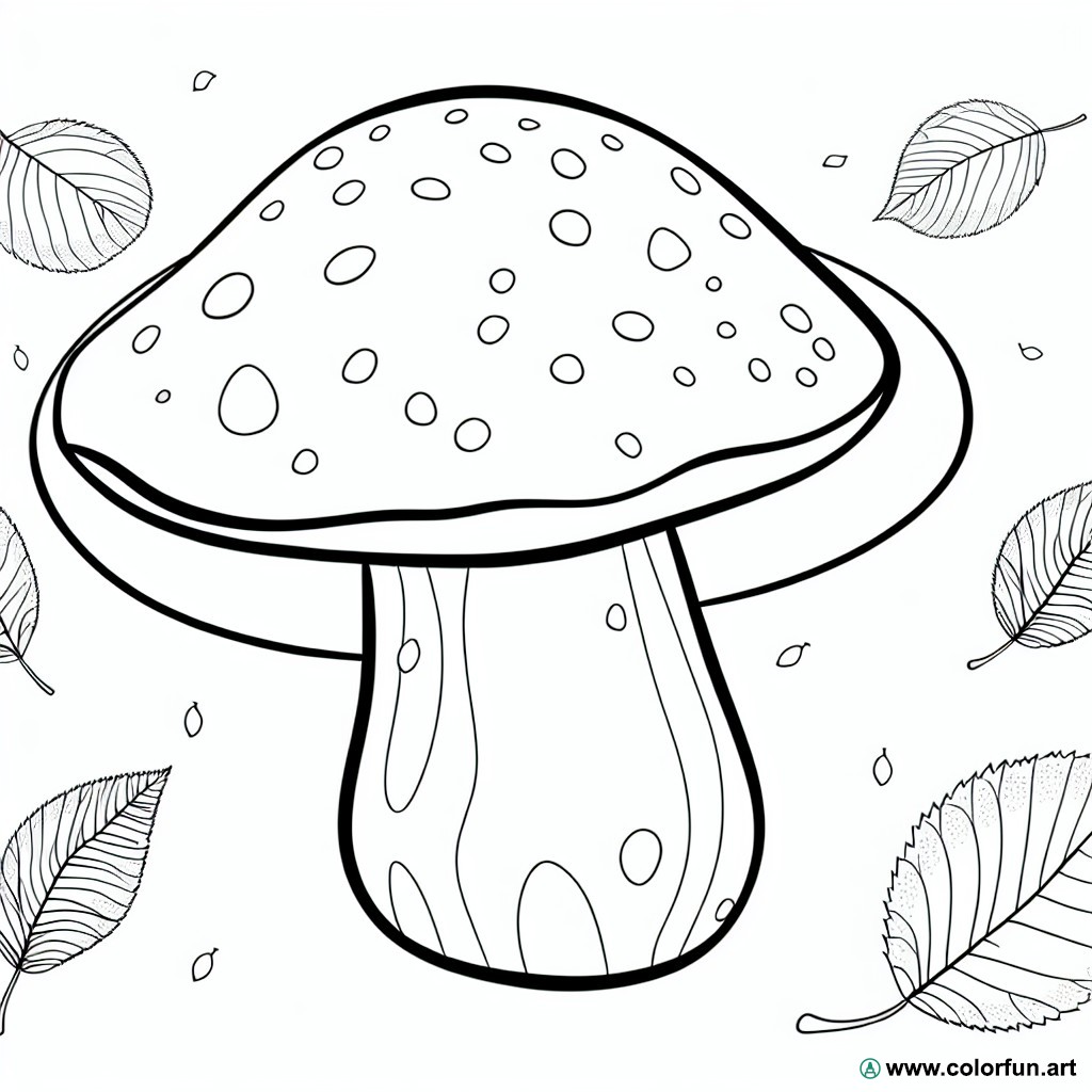 coloring page autumn mushroom
