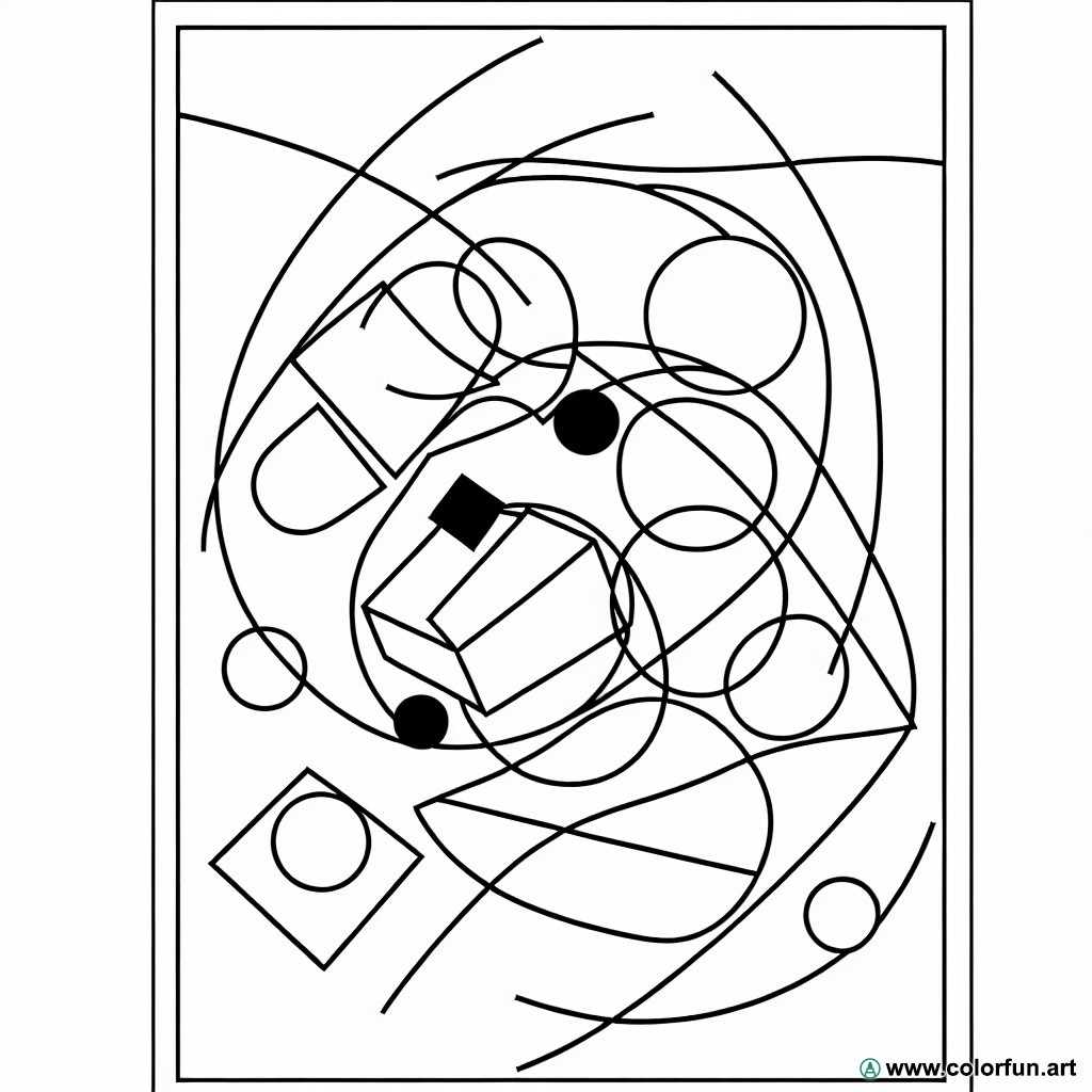 coloring page abstract shapes