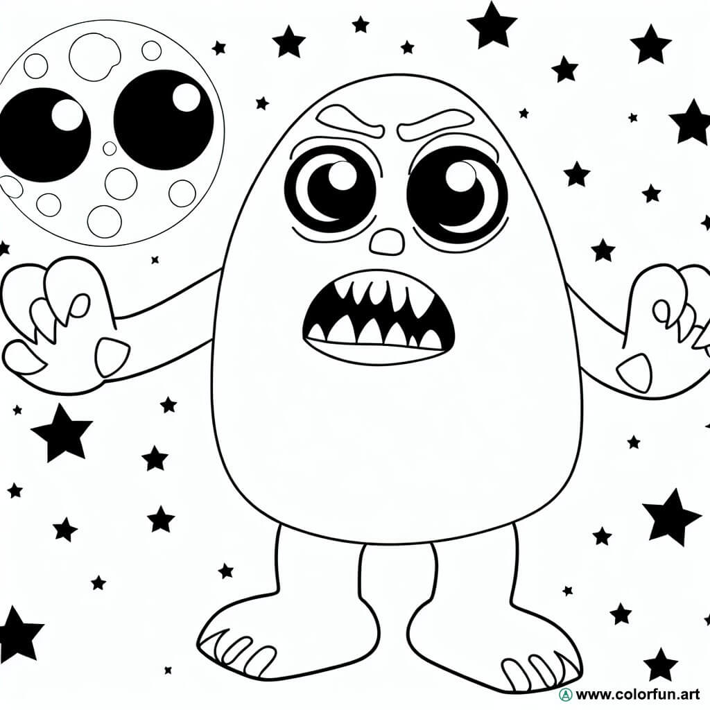 coloring page halloween monster