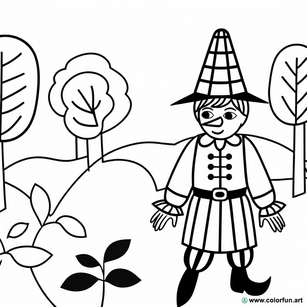 coloring page pinocchio wood