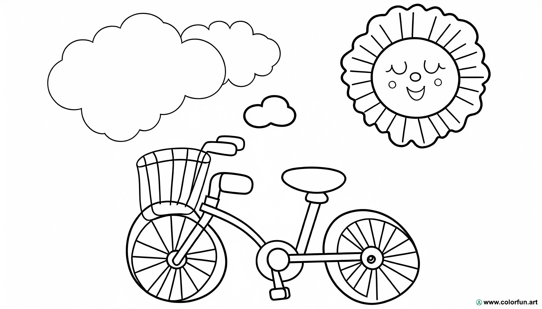 child bicycle coloring page