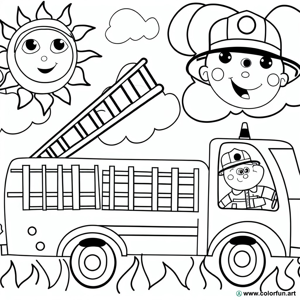 fire truck coloring page