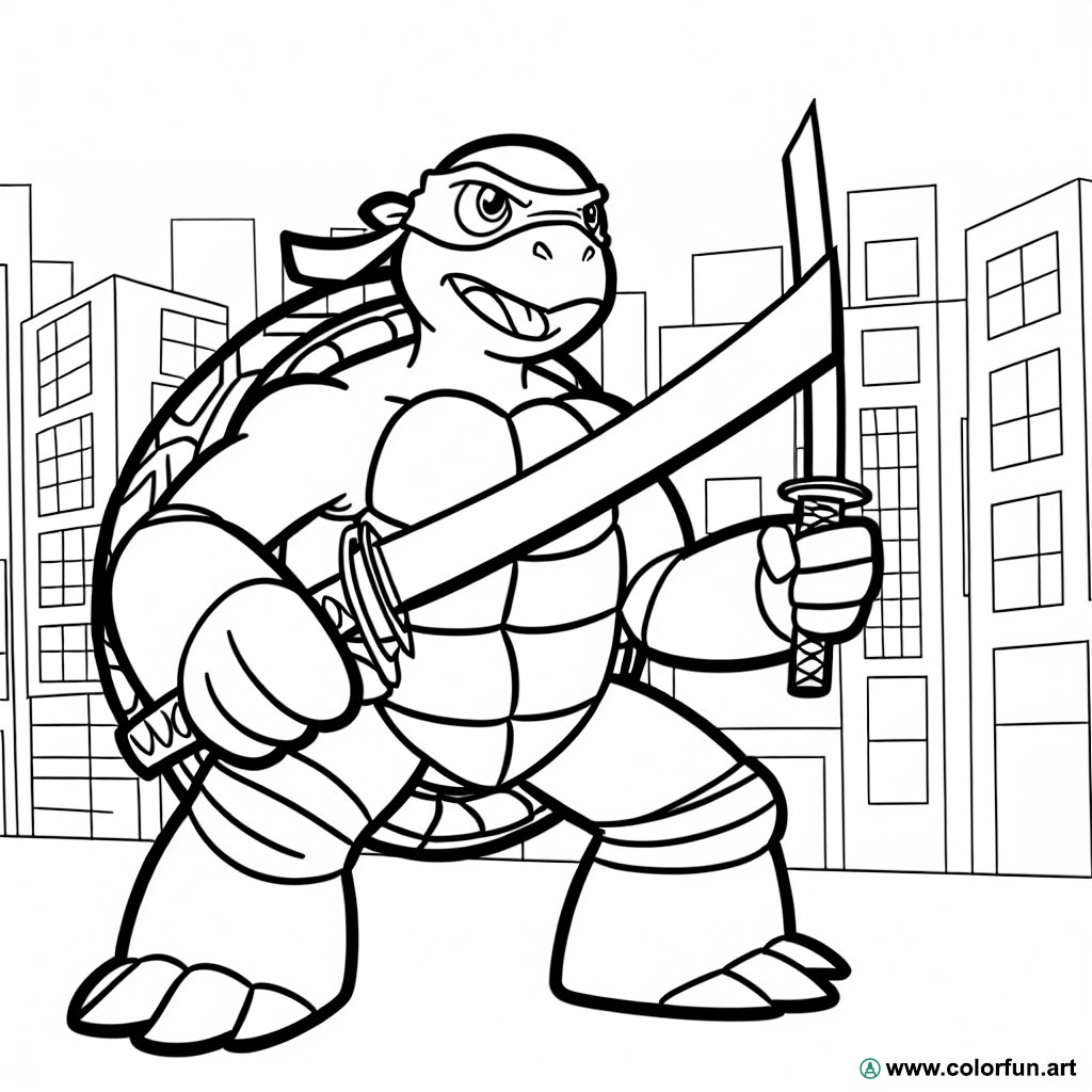 coloring page ninja turtle leonardo