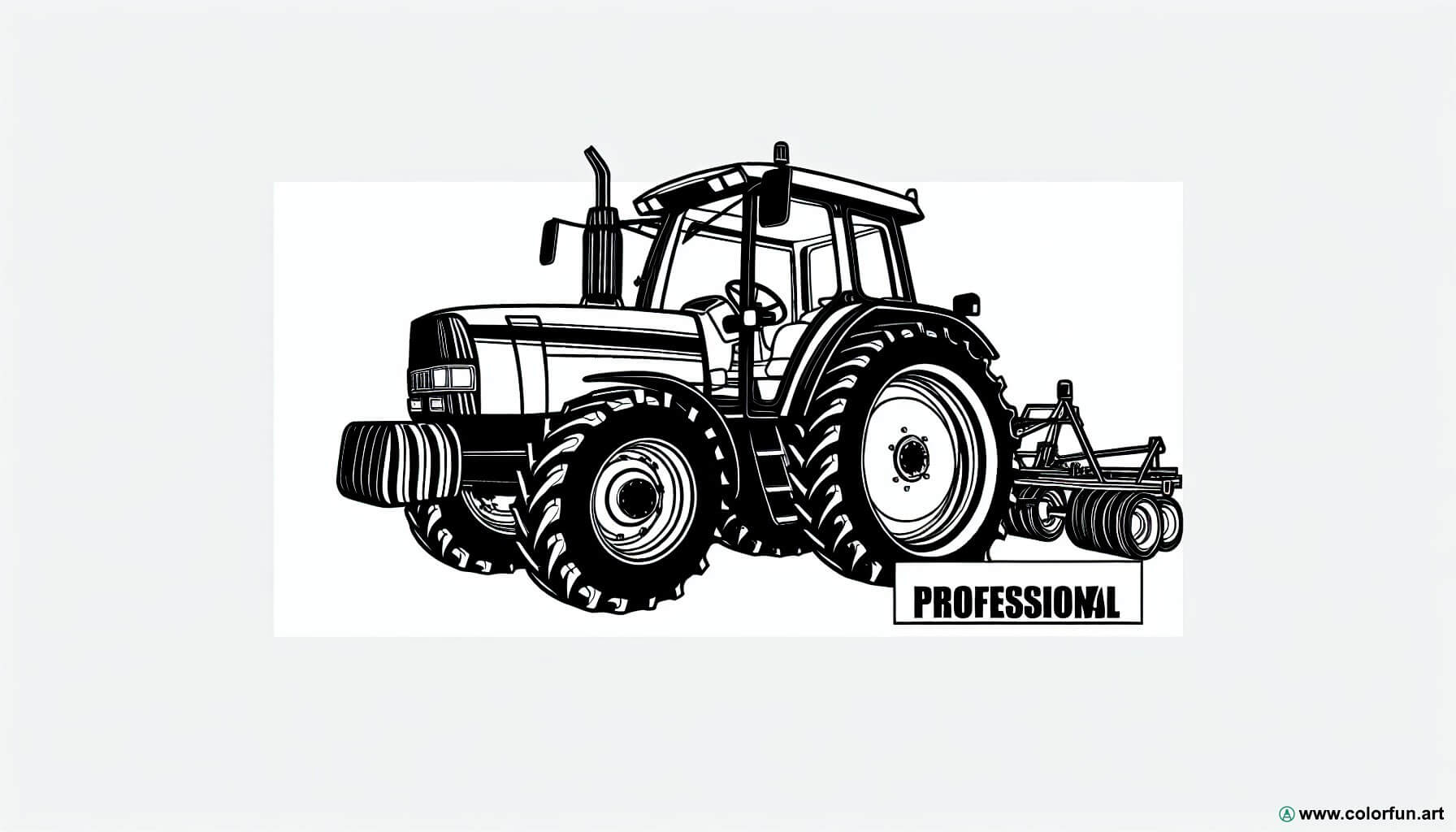 coloring page agricultural tractor