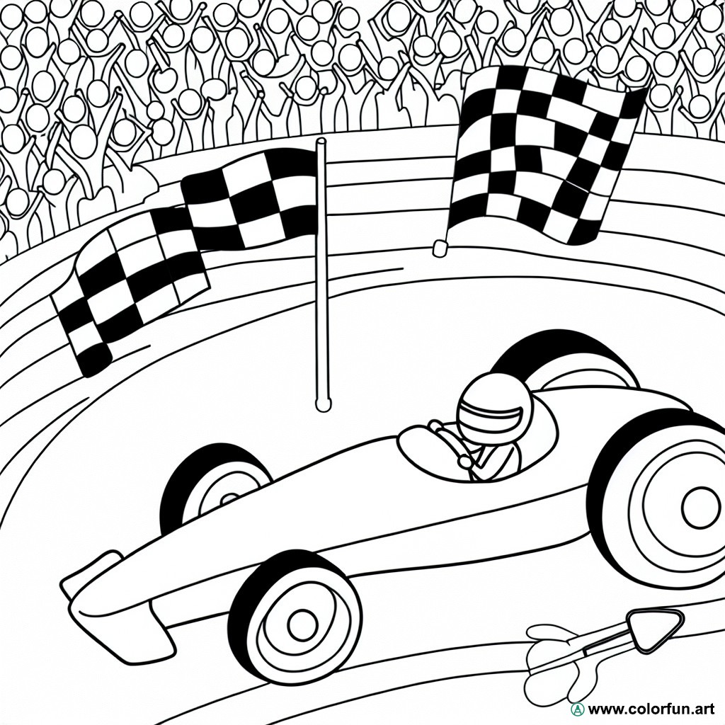 racing car coloring page for kids