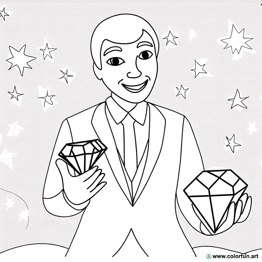 coloring page diamond adult