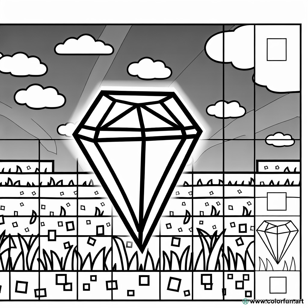 minecraft diamond coloring page