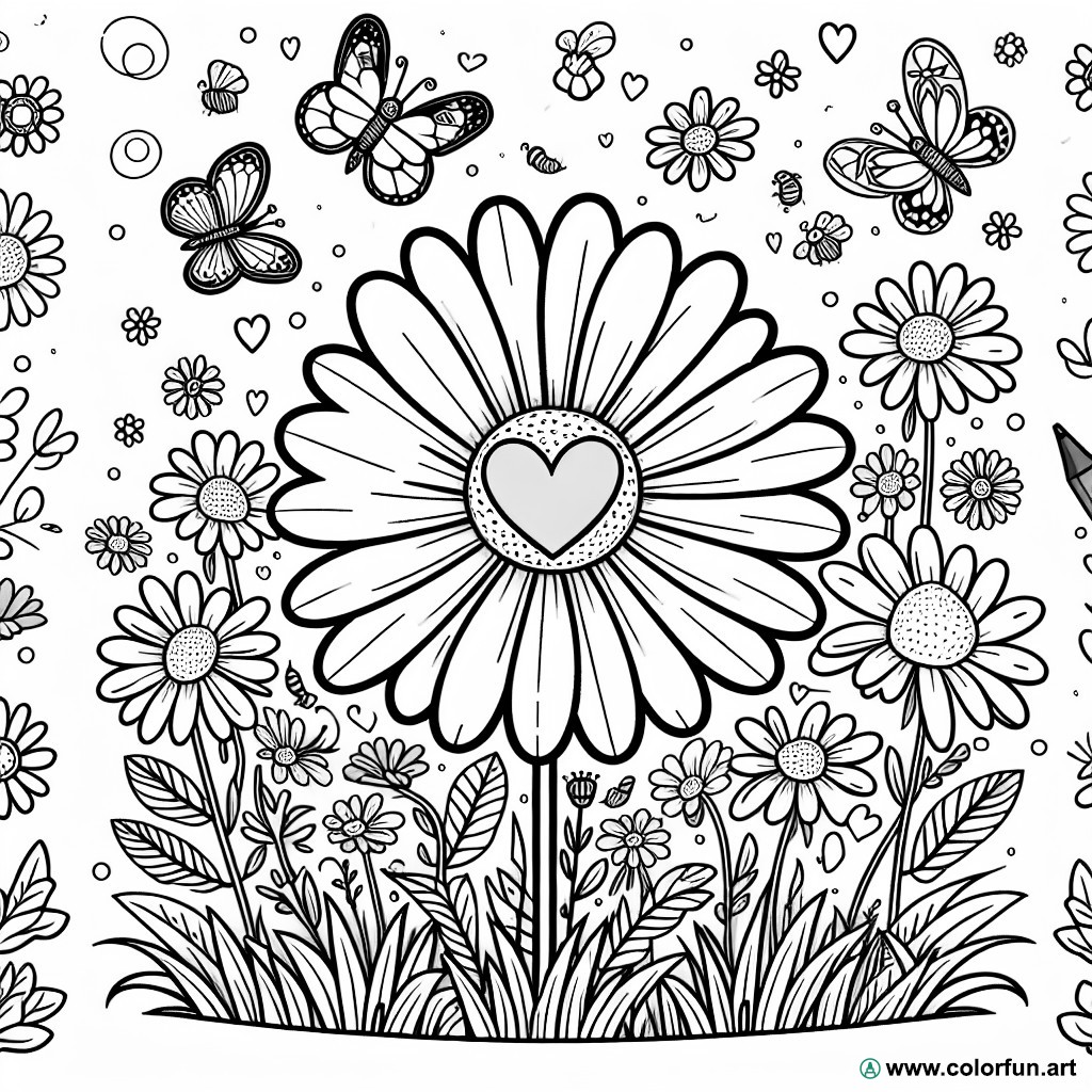 realistic spring flowers coloring page