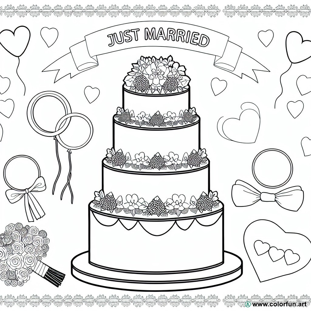 adult wedding coloring page