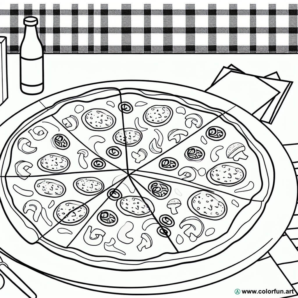 coloring page Italian pizza
