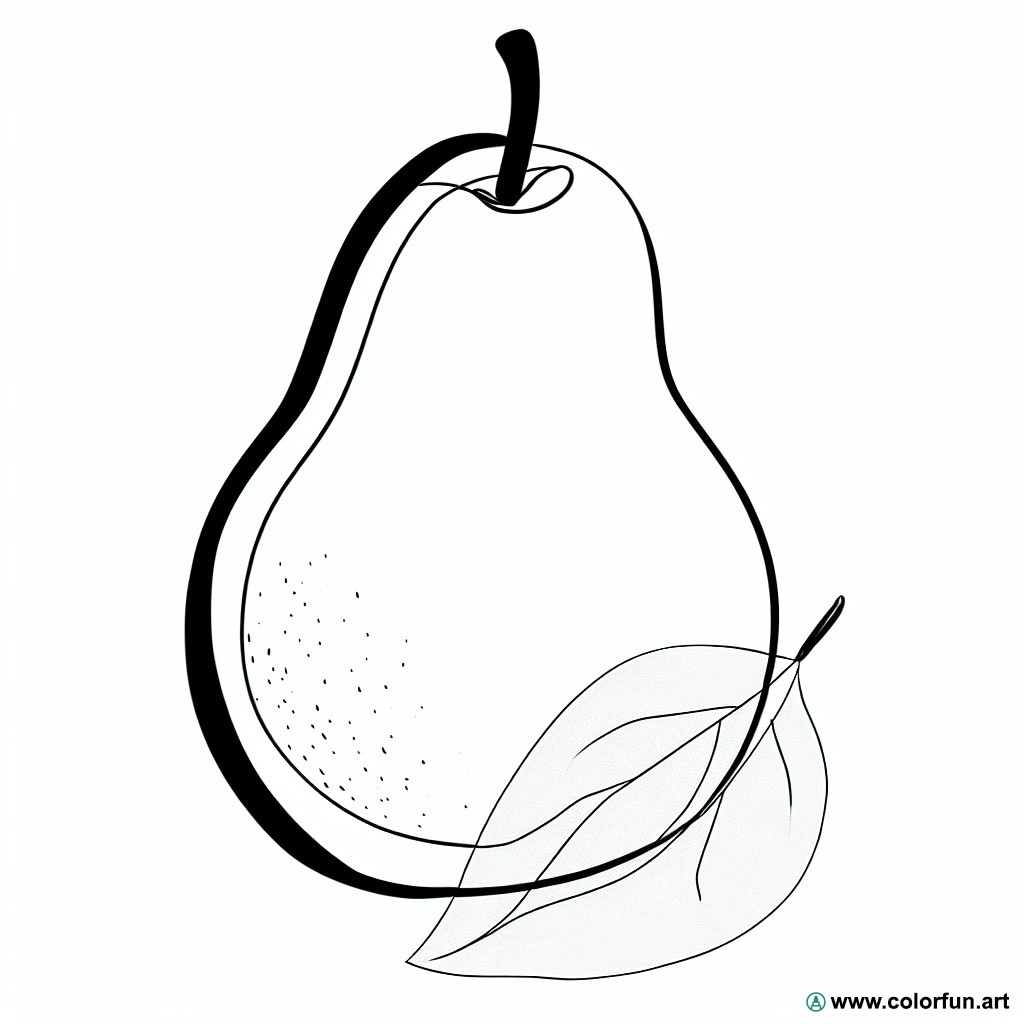 coloring page pear nature