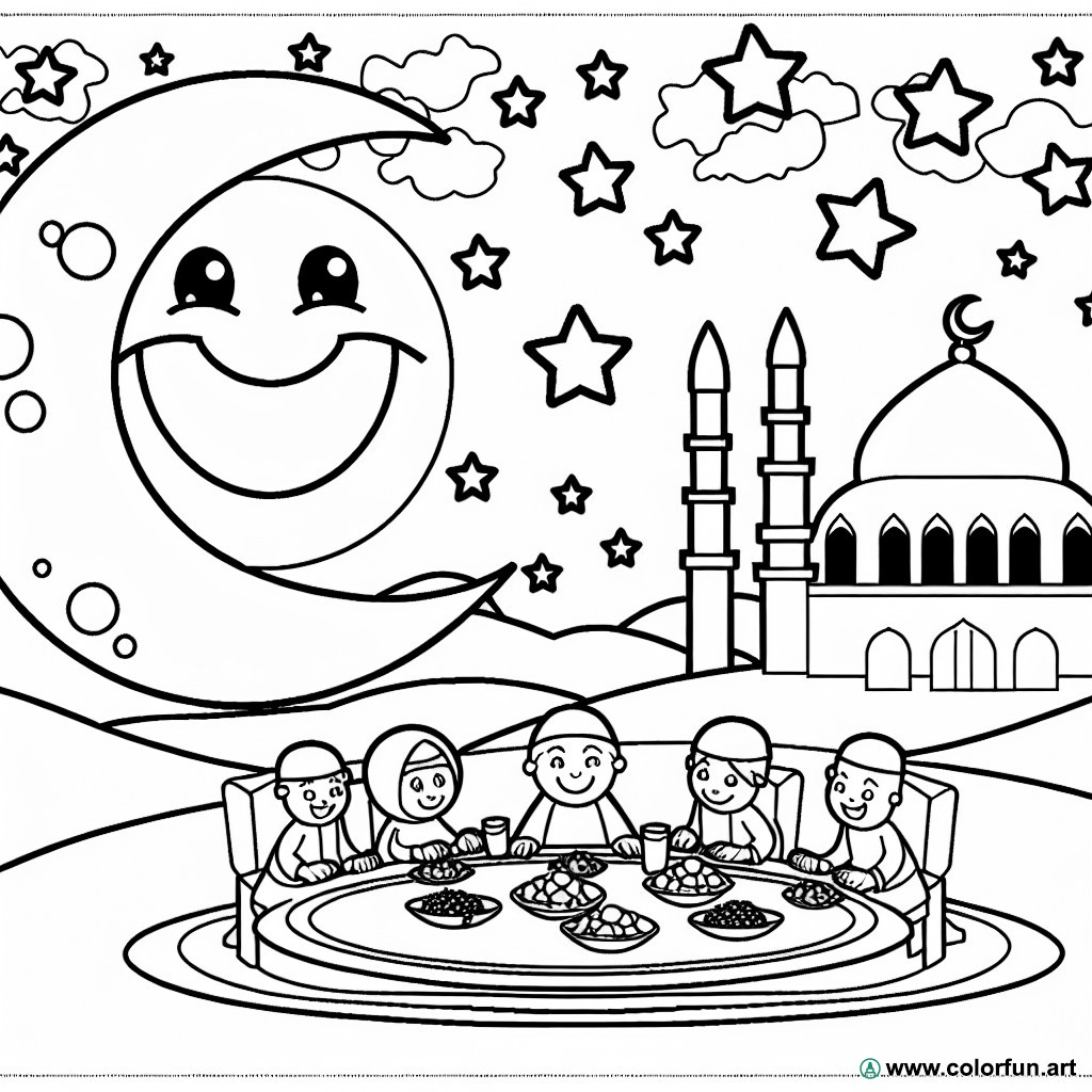 Coloring page Ramadan Mubarak