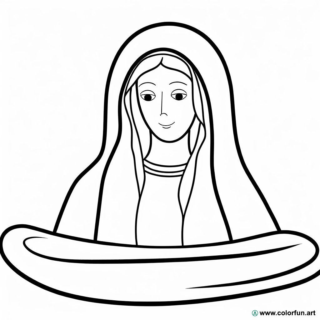 coloring page Virgin Mary simple