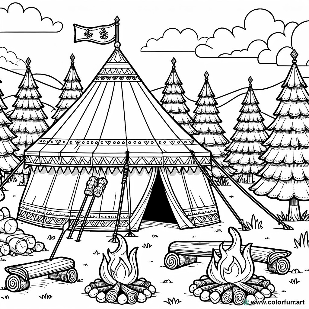 Roman camp coloring page