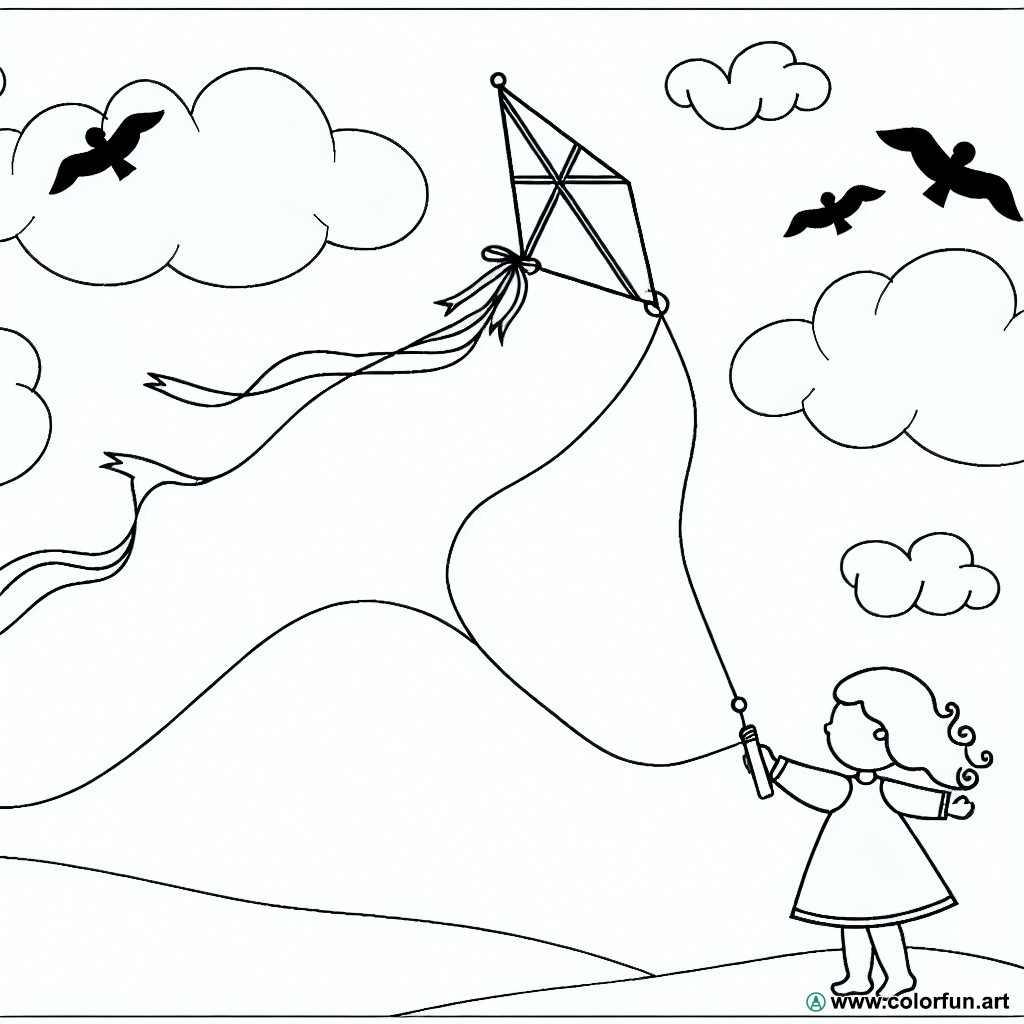 coloring page kite adult