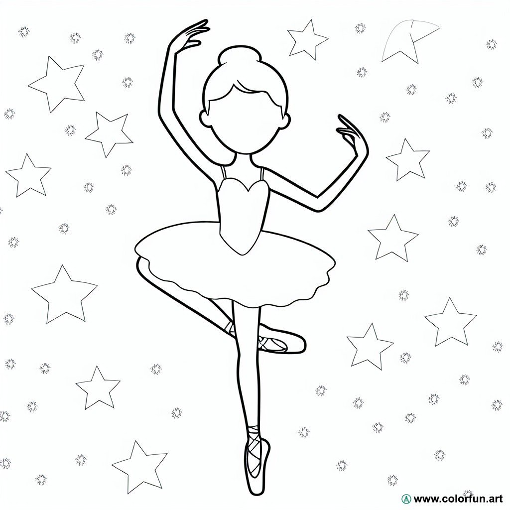 coloring page easy dancer