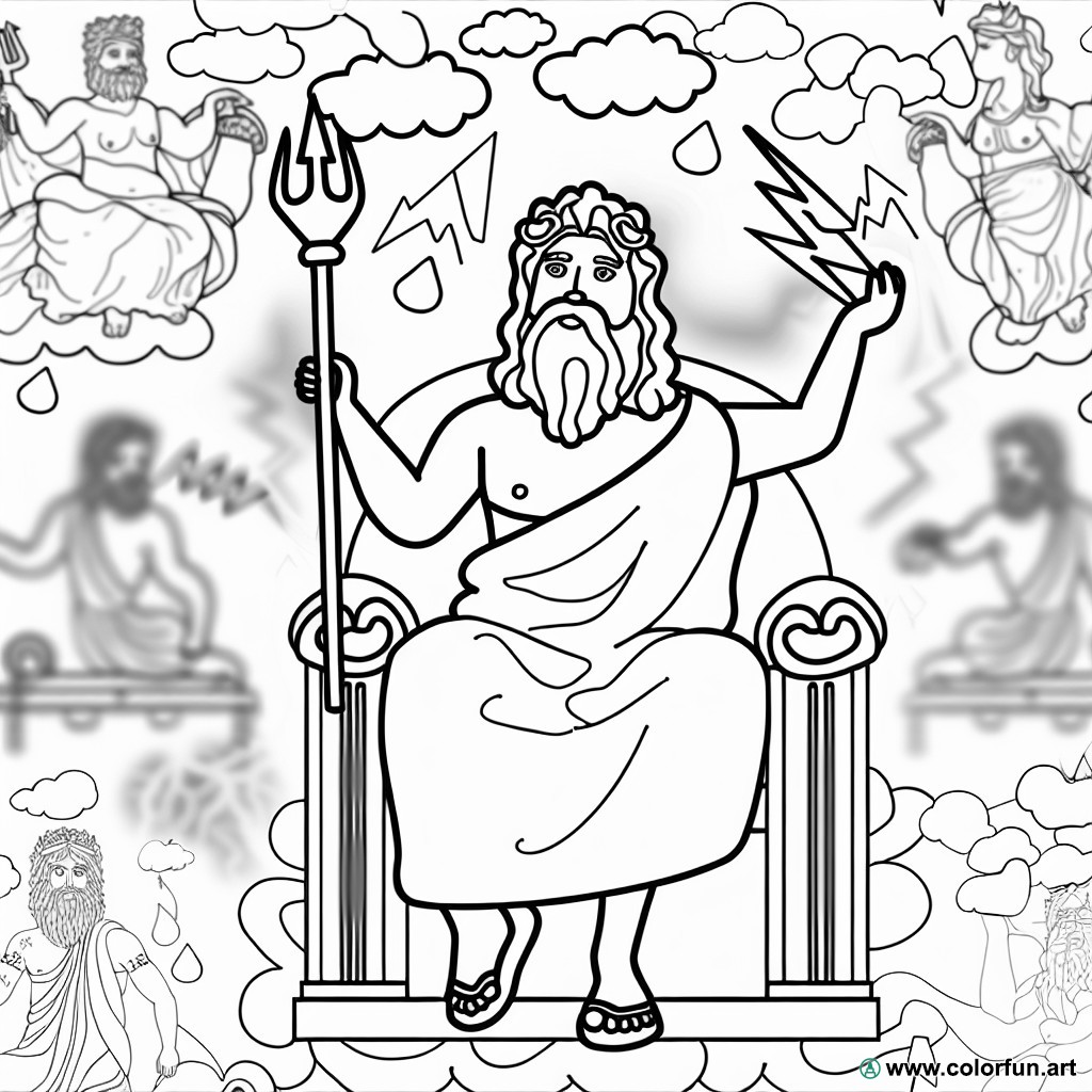 Greek mythology gods coloring page