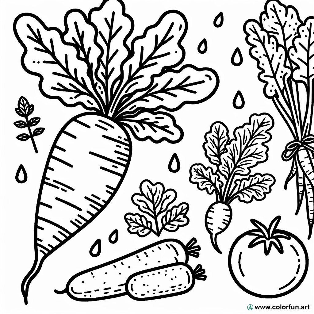 garden vegetables coloring page