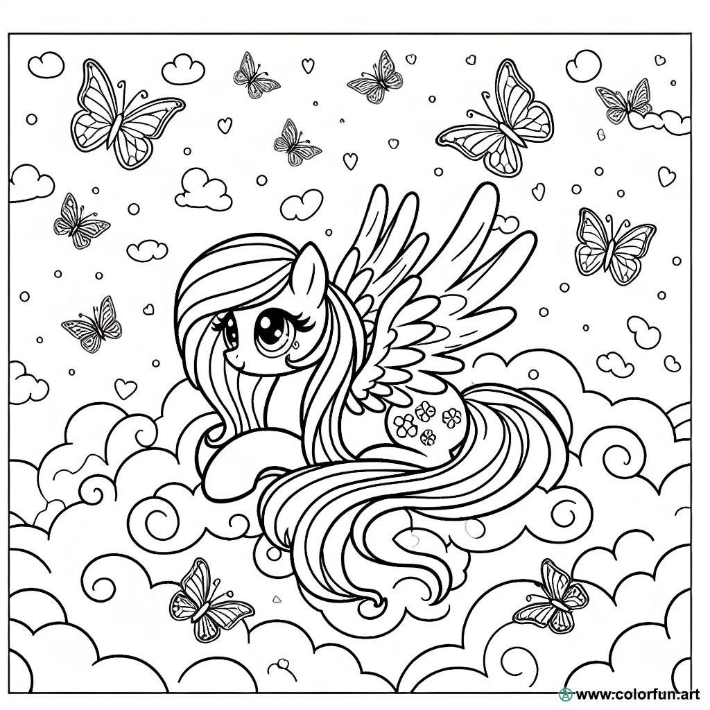 coloring page my little pony fluttershy