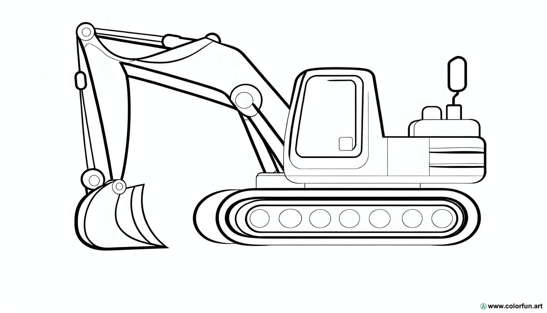 coloring page excavator construction