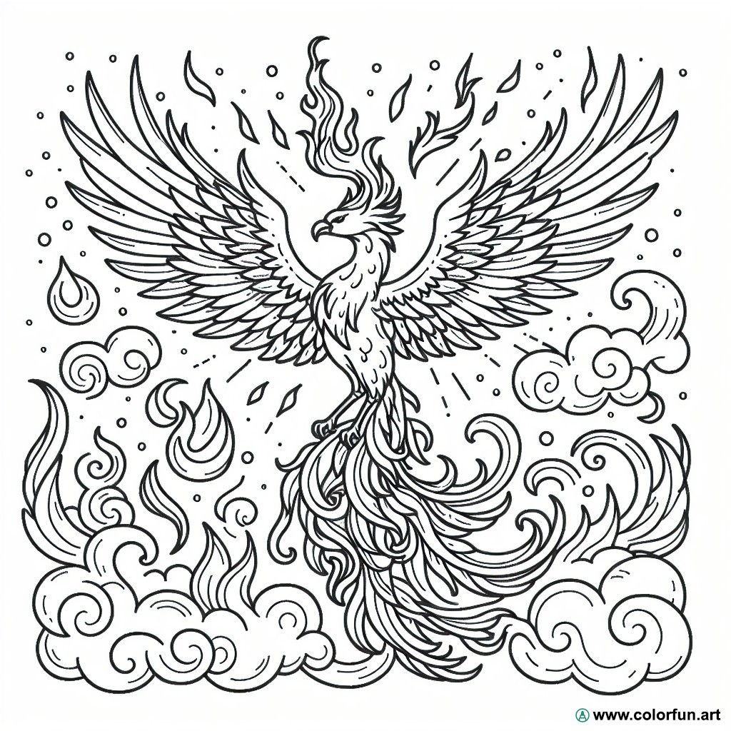 legendary phoenix coloring page