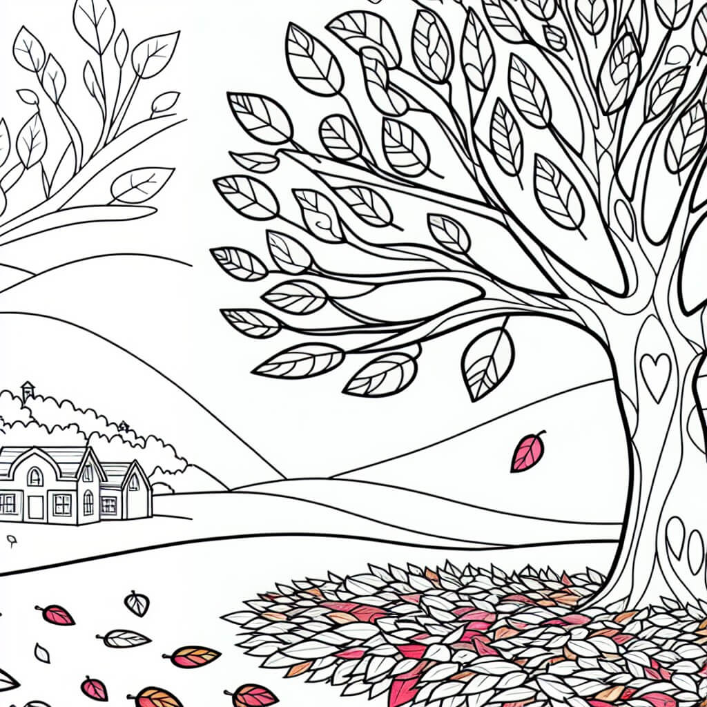 coloring page autumn november