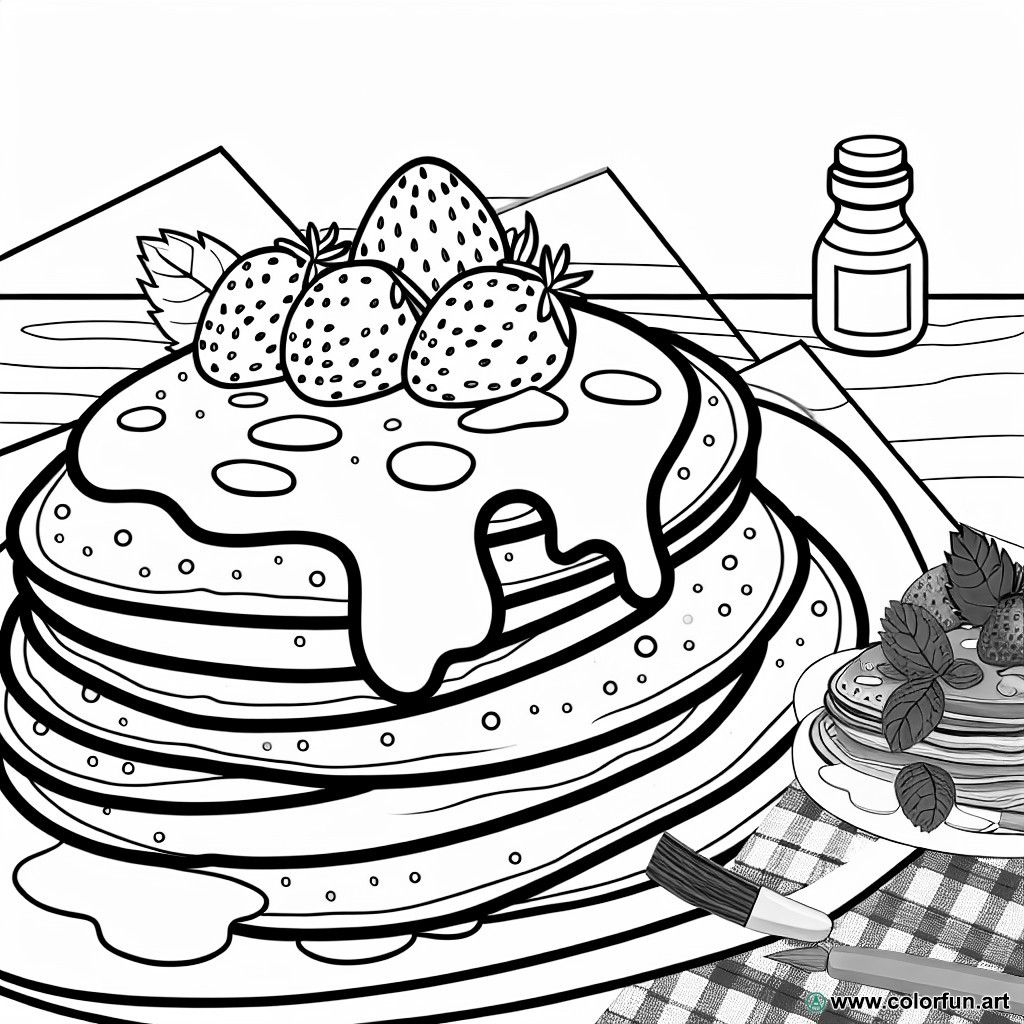 coloring page sweet pancakes