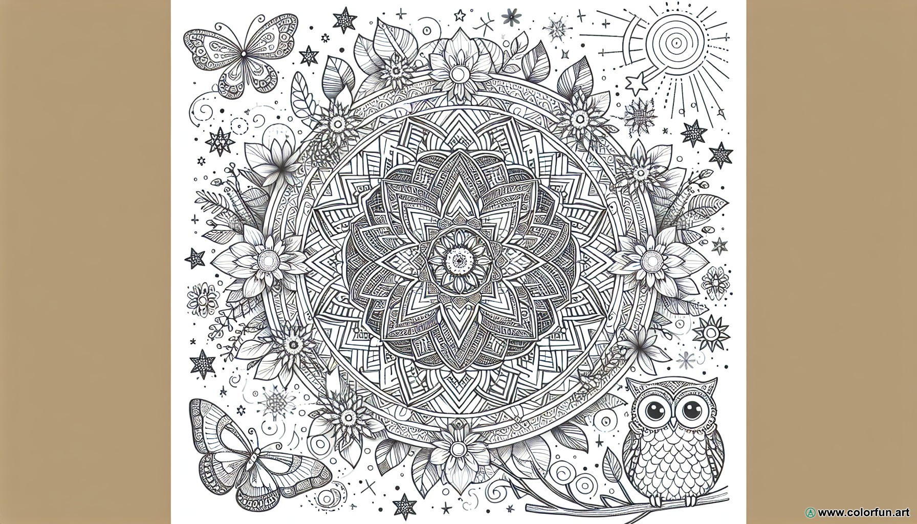 Difficult adult coloring page