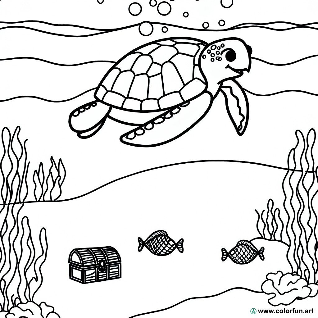 coloring page ocean background