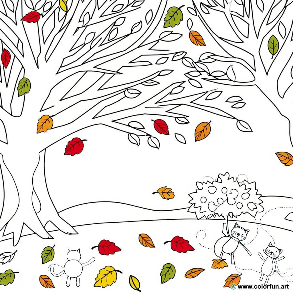 coloring page autumn preschool