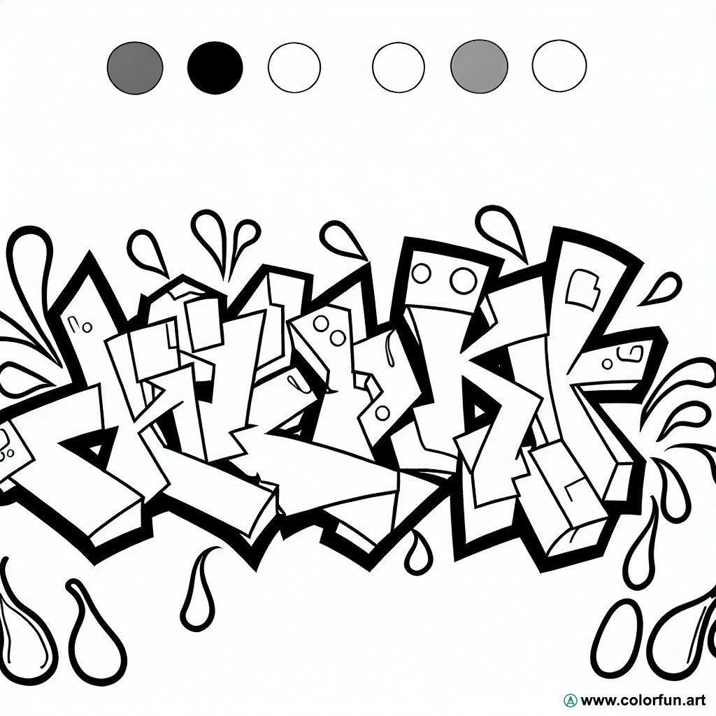 graffiti letter coloring page