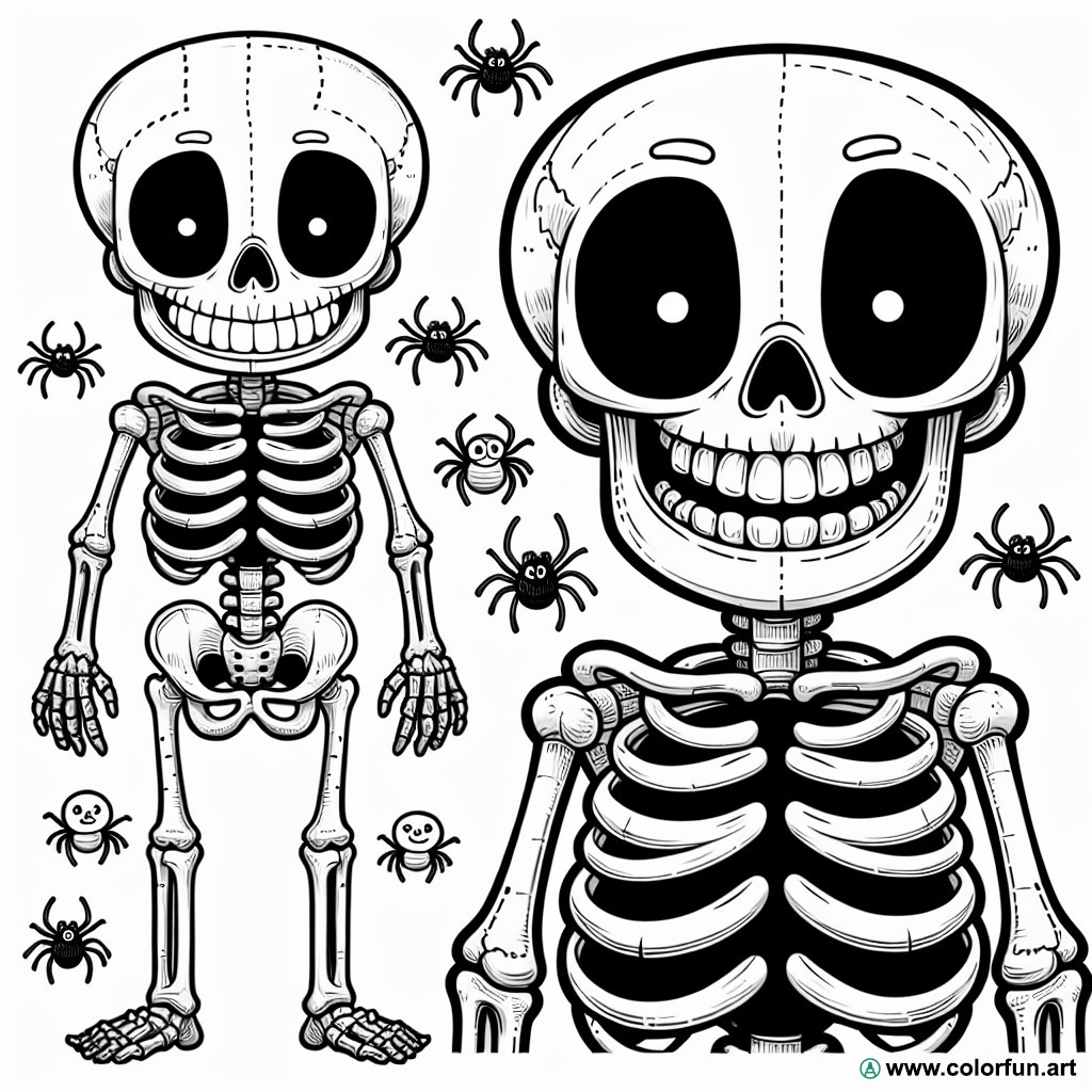 skeleton child coloring page