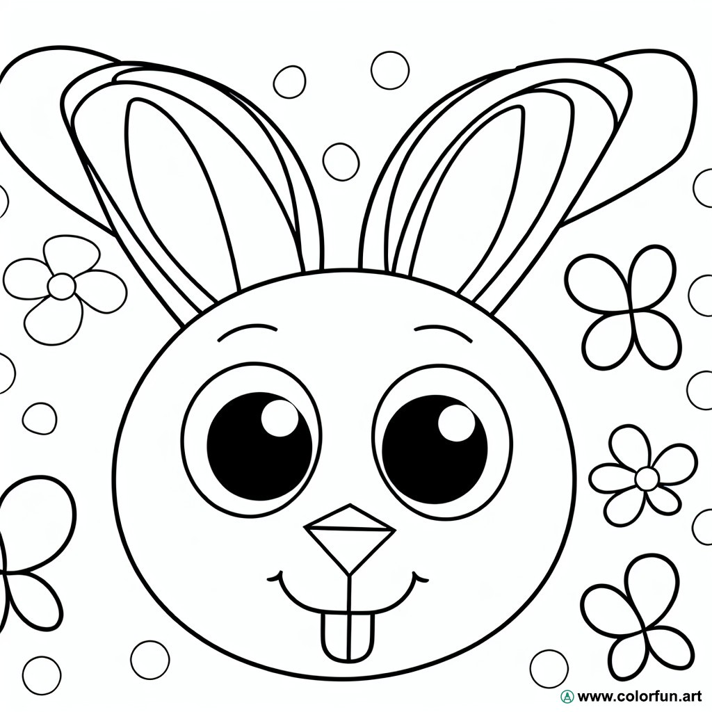 coloring page rabbit head