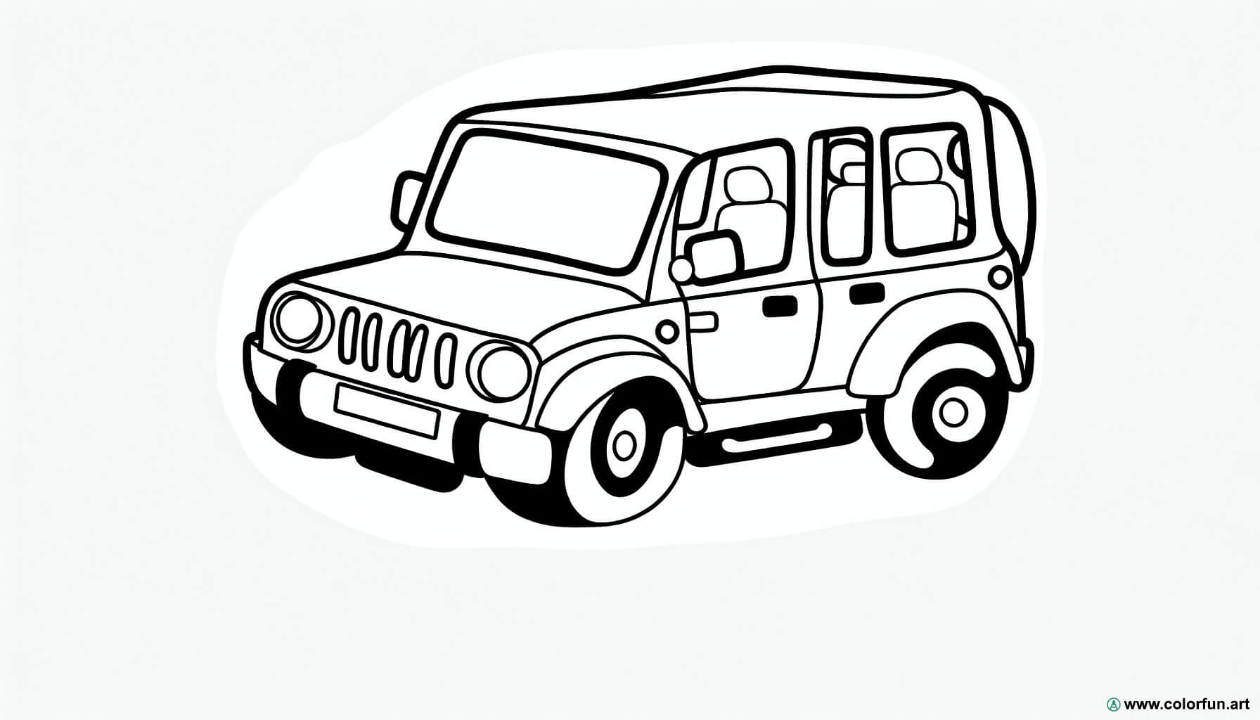 coloring page 4x4 car