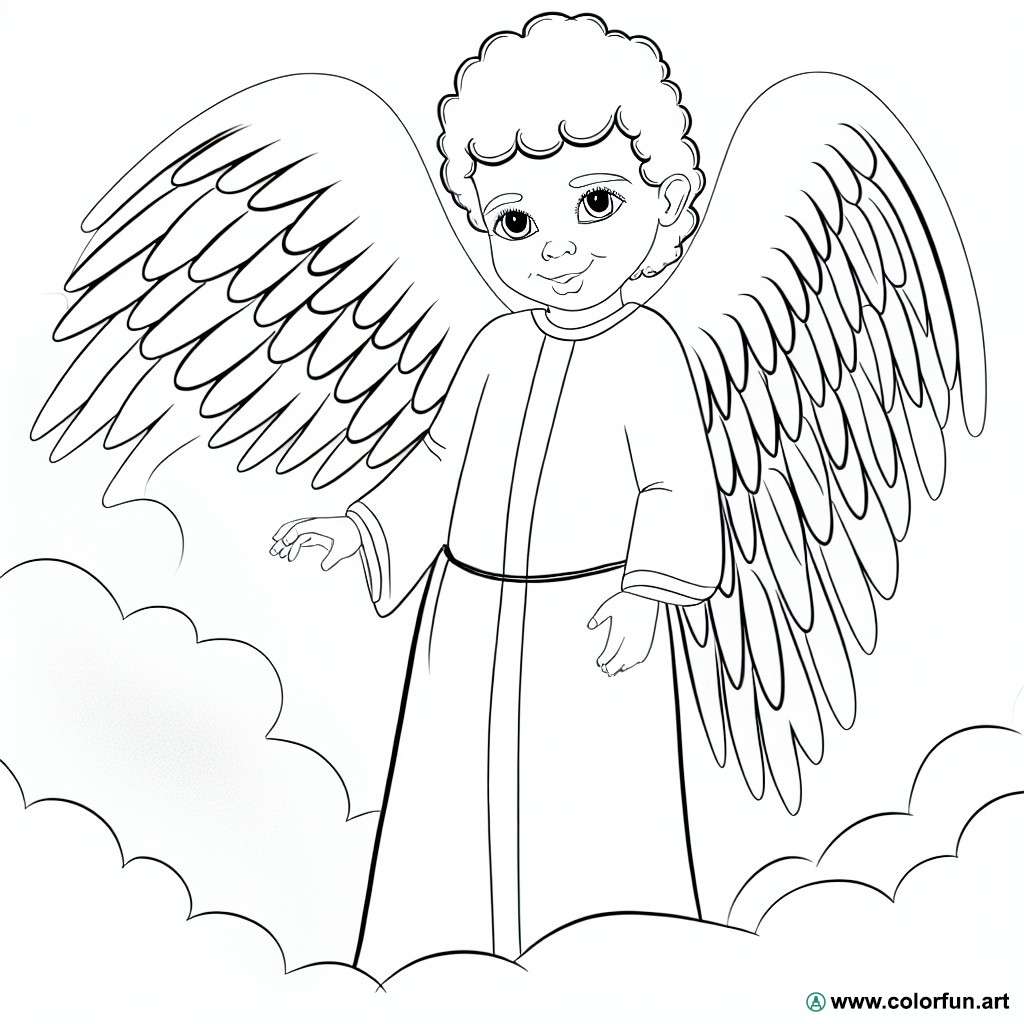 coloring page male angel