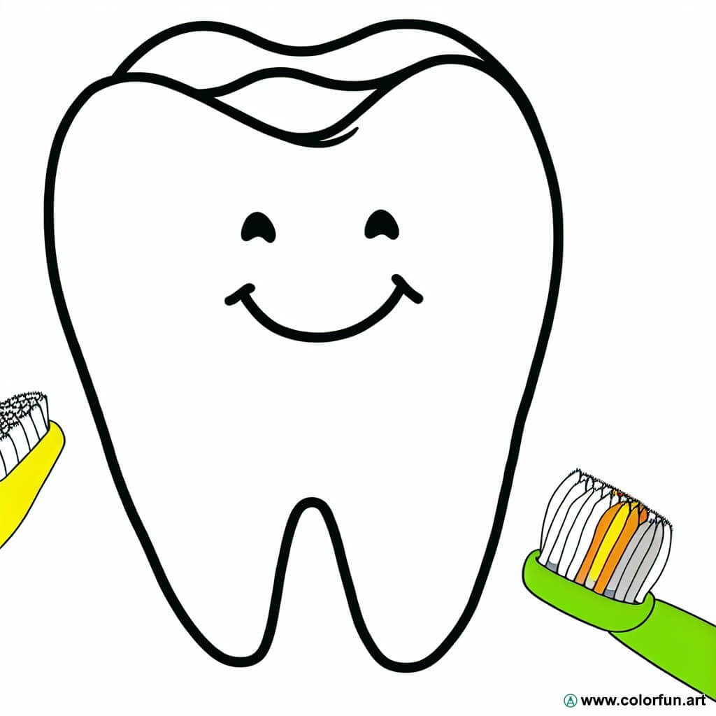 coloring page smiling teeth