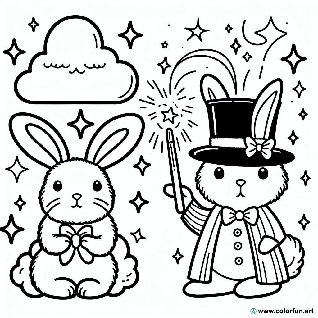 magician rabbit coloring page