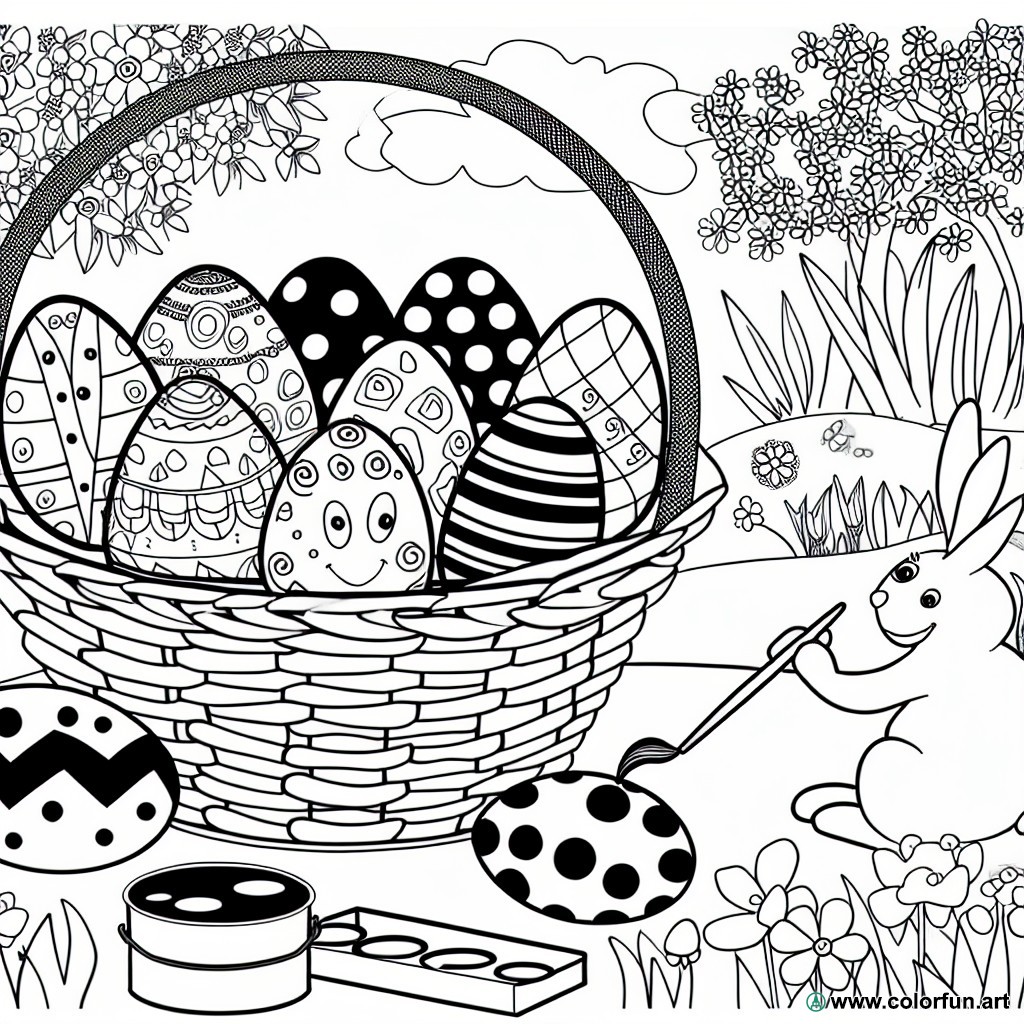 Creative Easter eggs coloring page