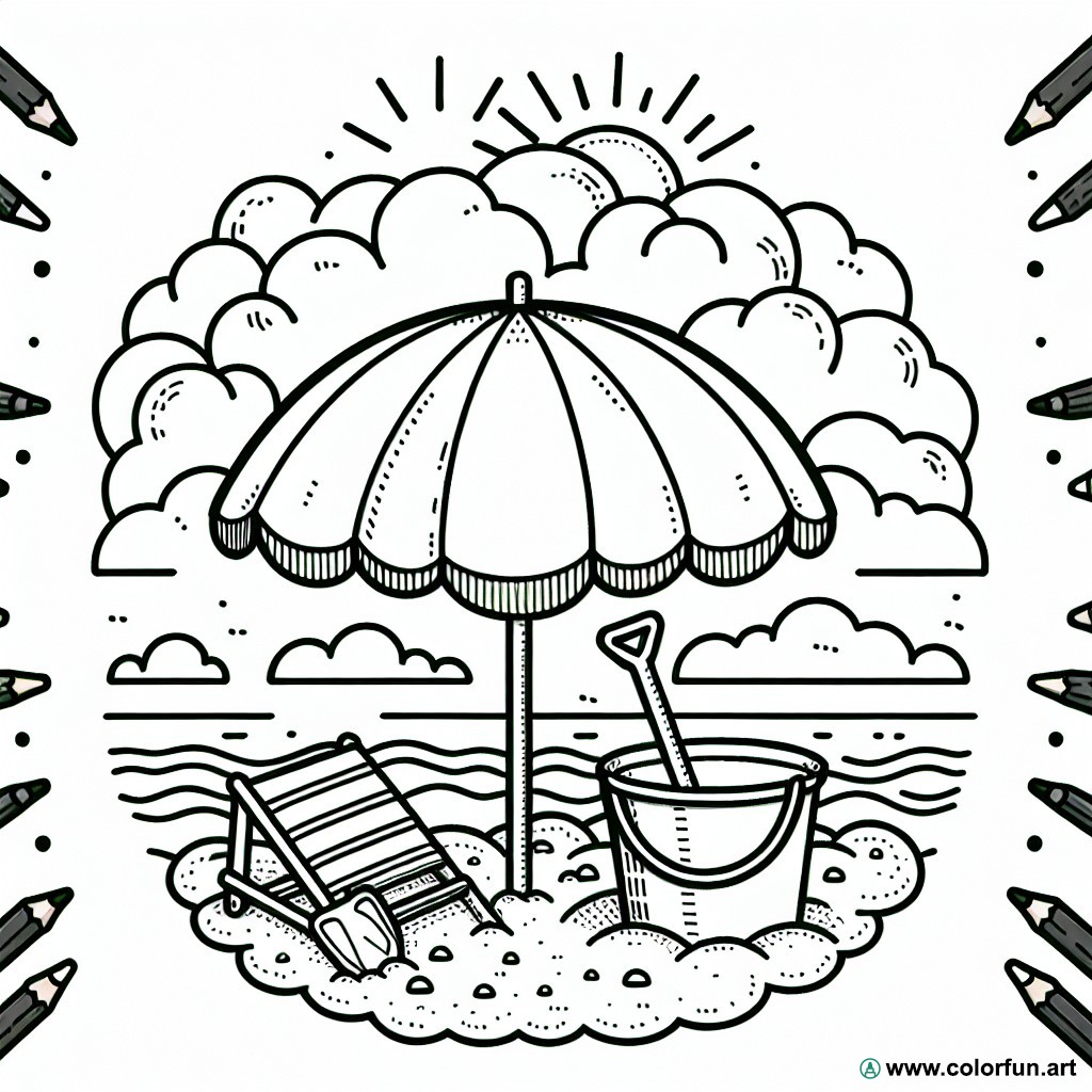 coloring page parasol