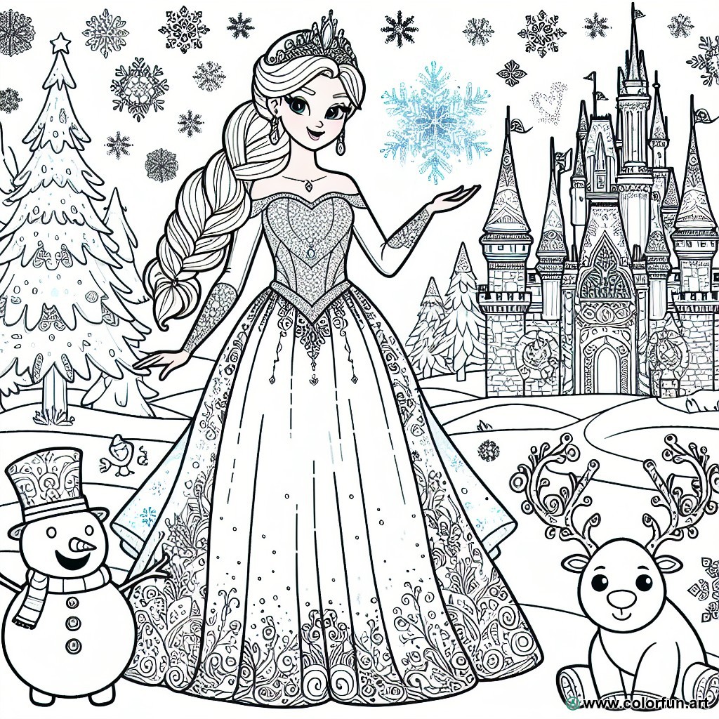 coloring page frozen 2 elsa