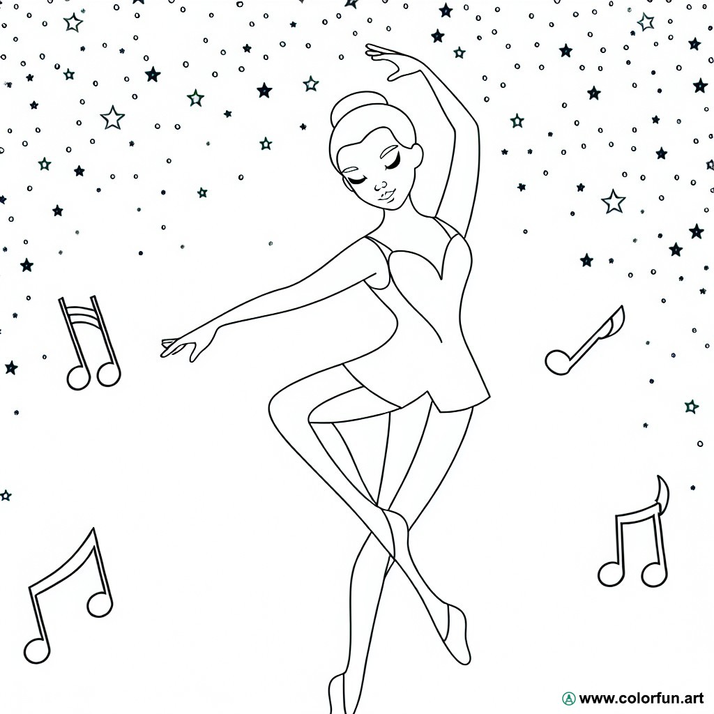 modern dancer coloring page