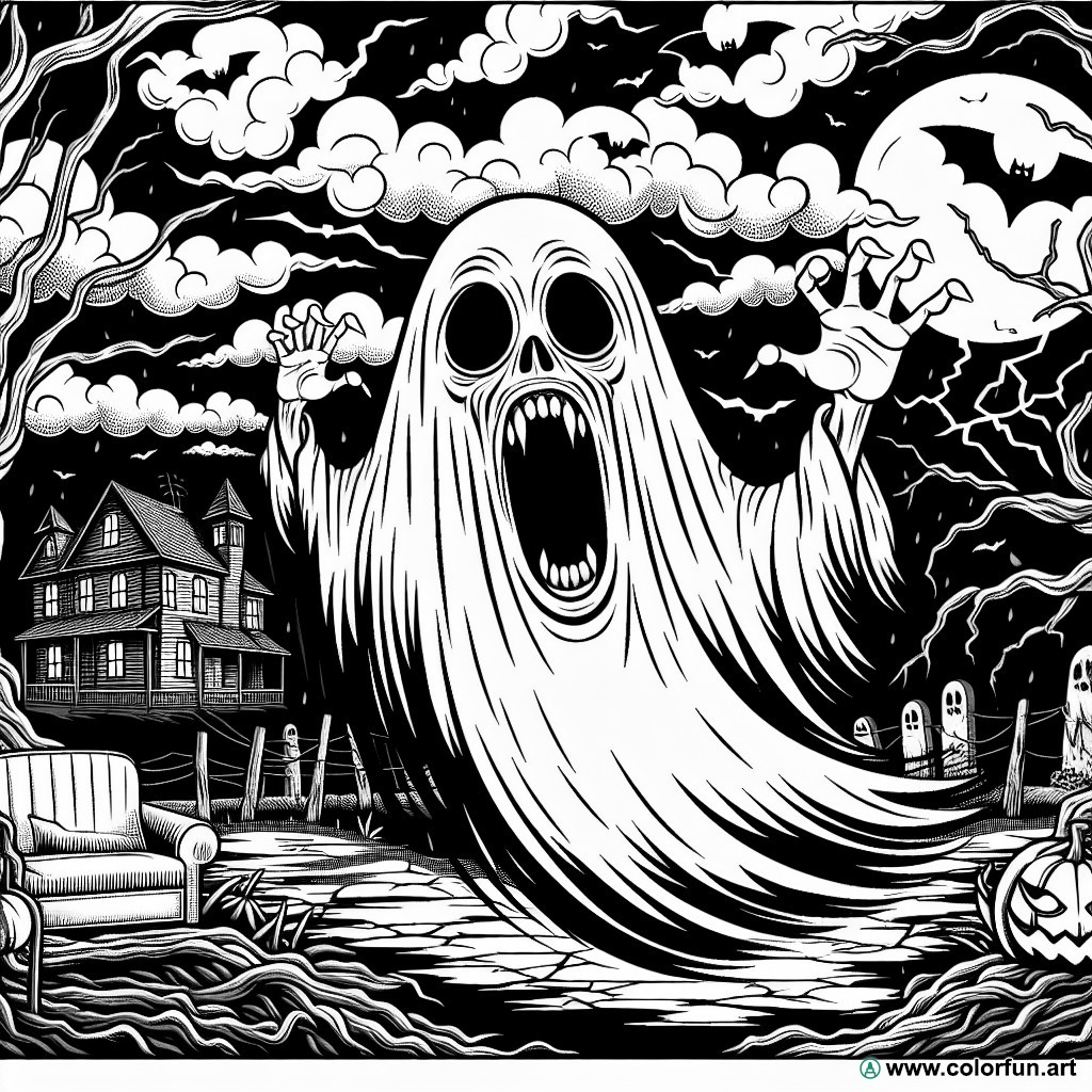 Horror movie coloring page