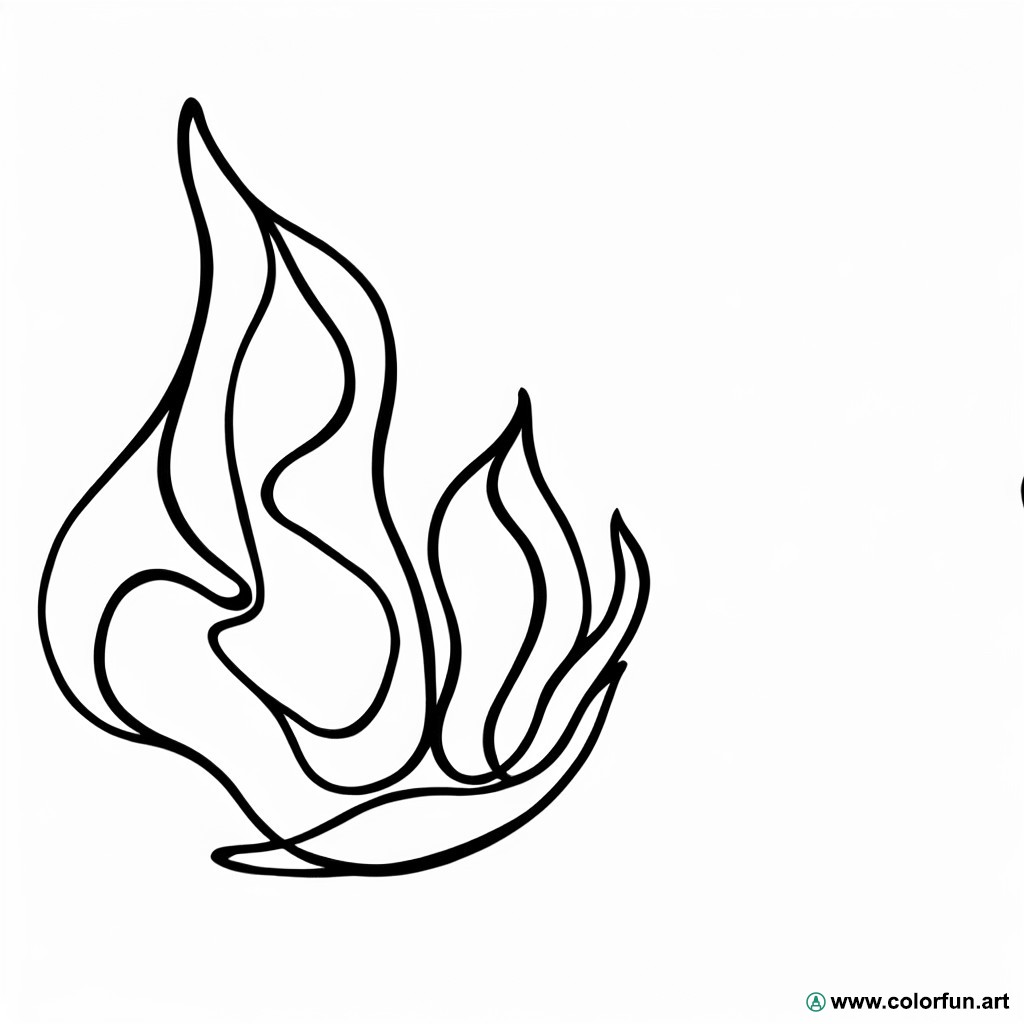 coloring page abstract flame