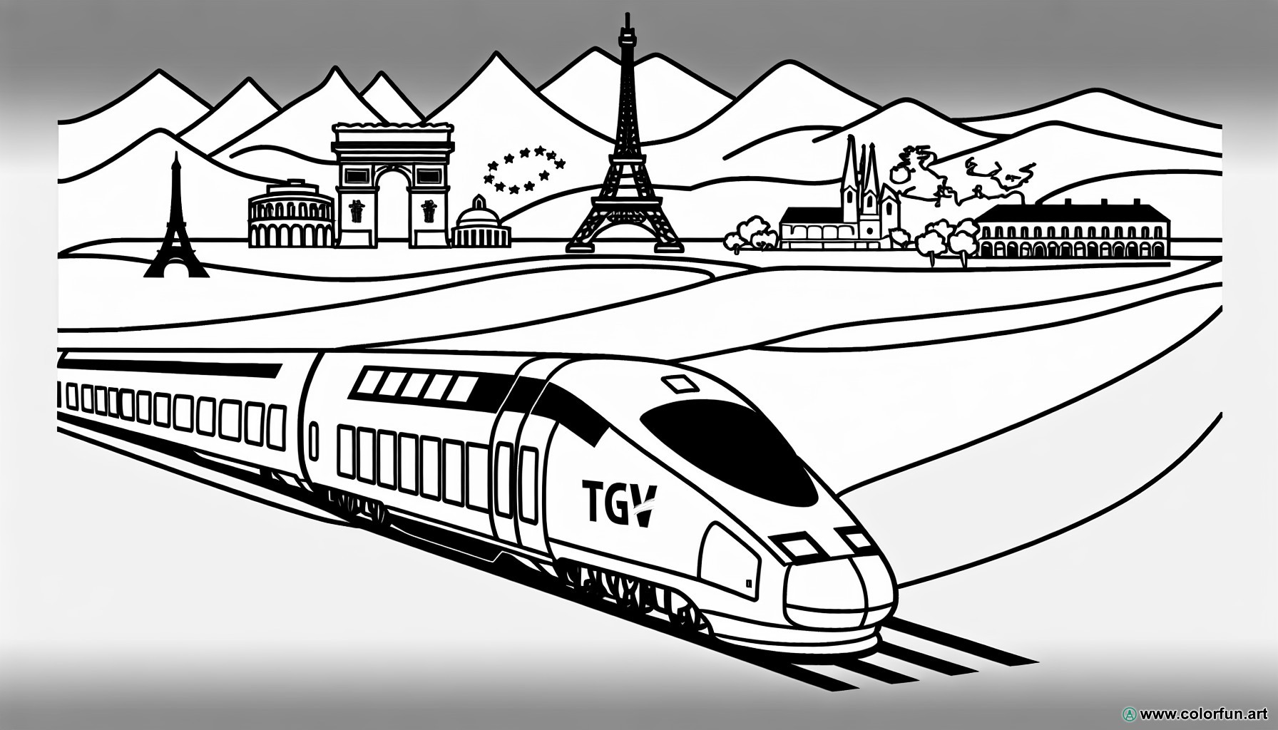 coloring page tgv europe