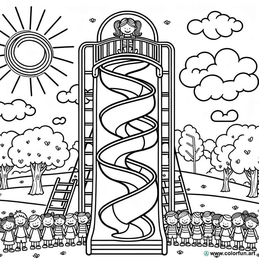 giant slide coloring page